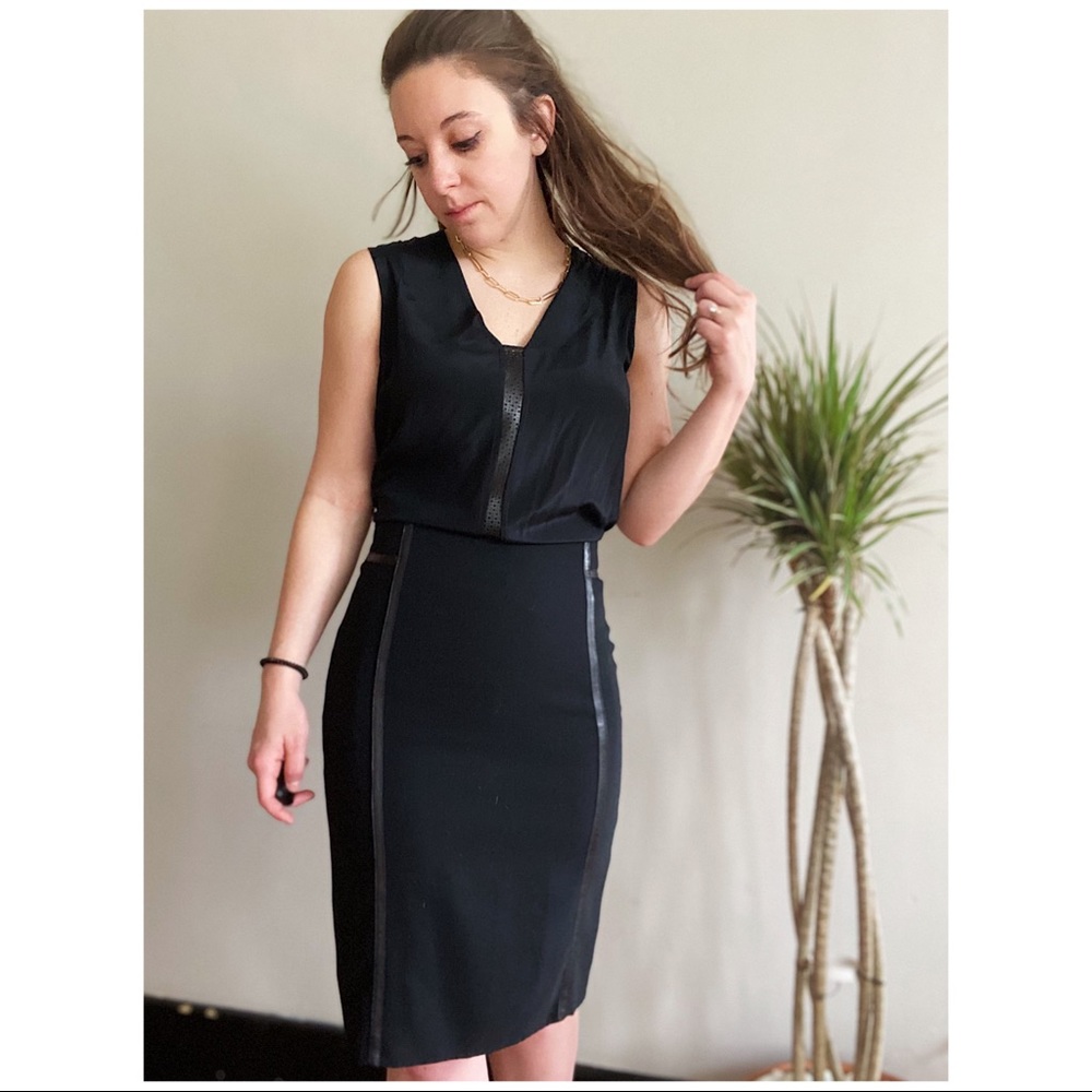 vince black silk sleeveless top